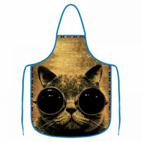 Kuchyňská zástěra - Kočka s brýlemi