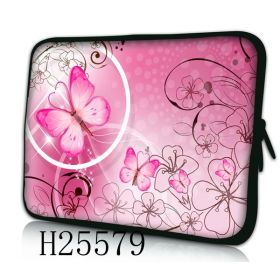 Pouzdro Huado pro notebook do 10.2" Motýlek růžový
