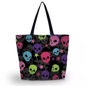 Huado nákupní a plážová taška - Happy Skulls